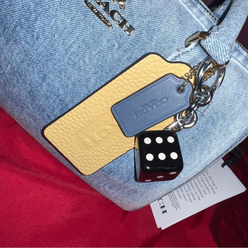 Coach Blue Loved Denim Rowan Satchel Bag (Medium) - Picture 2 of 6